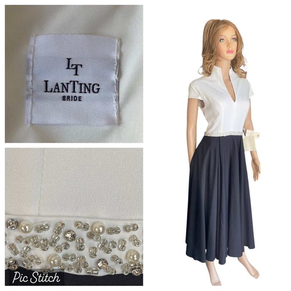 LANTING BRIDE Mid Length Two Tone Dress With‎ Full Skirt. Size 4-6